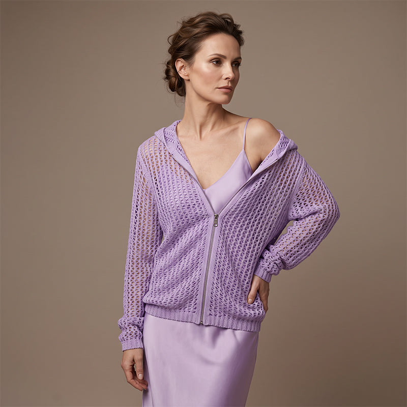🧥 50% RABATT NU! 🌸 Lättviktig Hålmönstrad Långärmad Tröja – Andningsbar & Stilren – Perfekt för Vår & Sommar – Dragkedja & Lös Passform ☀️