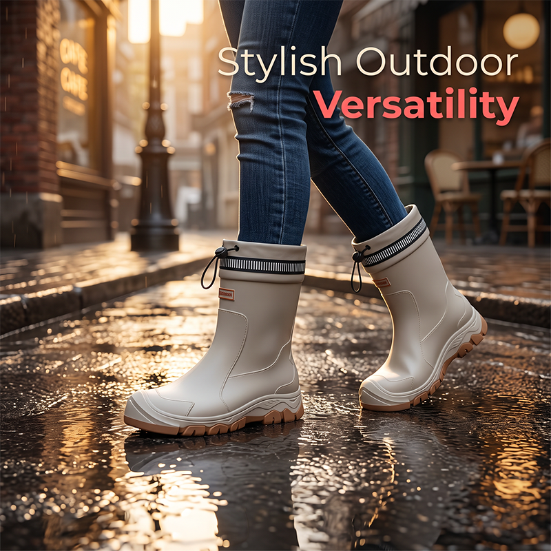 🌧️ 50% RABATT NU! 👢 Unisex Mid-Calf Waterproof Rain Boots – Hållbara & Halksäkra – Perfekt för Regniga Dagar & Utomhusäventyr – Lätta att Rengöra 💧