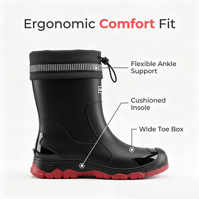 🌧️ 50% RABATT NU! 👢 Unisex Mid-Calf Waterproof Rain Boots – Hållbara & Halksäkra – Perfekt för Regniga Dagar & Utomhusäventyr – Lätta att Rengöra 💧