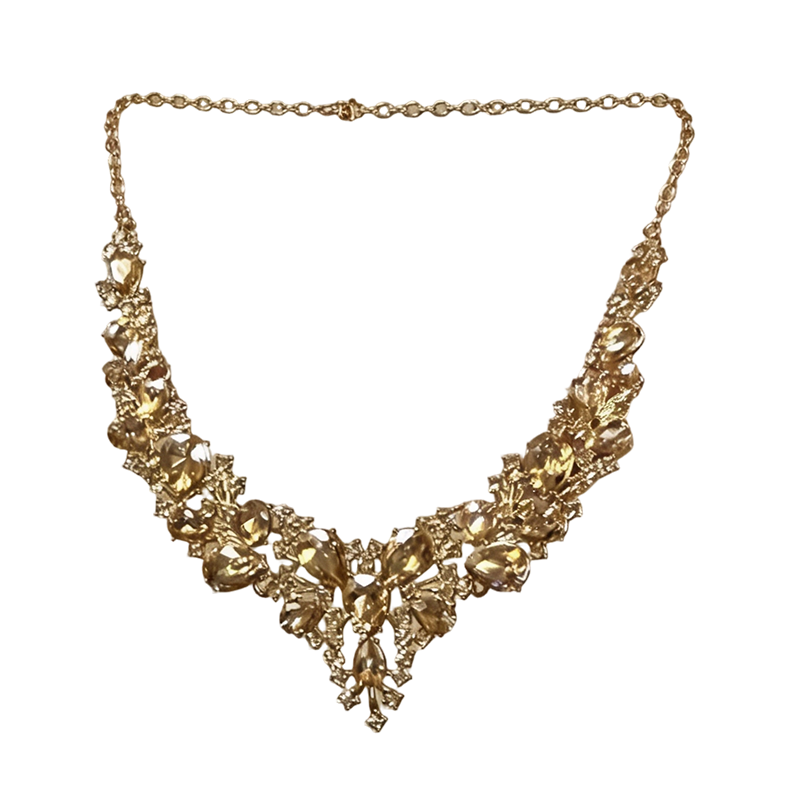 🌸 50% RABATT NU! 🌸 Elegant Gul Gnistrande Strass-Smycken