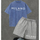 👕🩳 Set med T-shirt och shorts för män – 50 % rabatt! Avslappnad passform, andas bra, perfekt för sommardagar och avkoppling. 🔥☀️