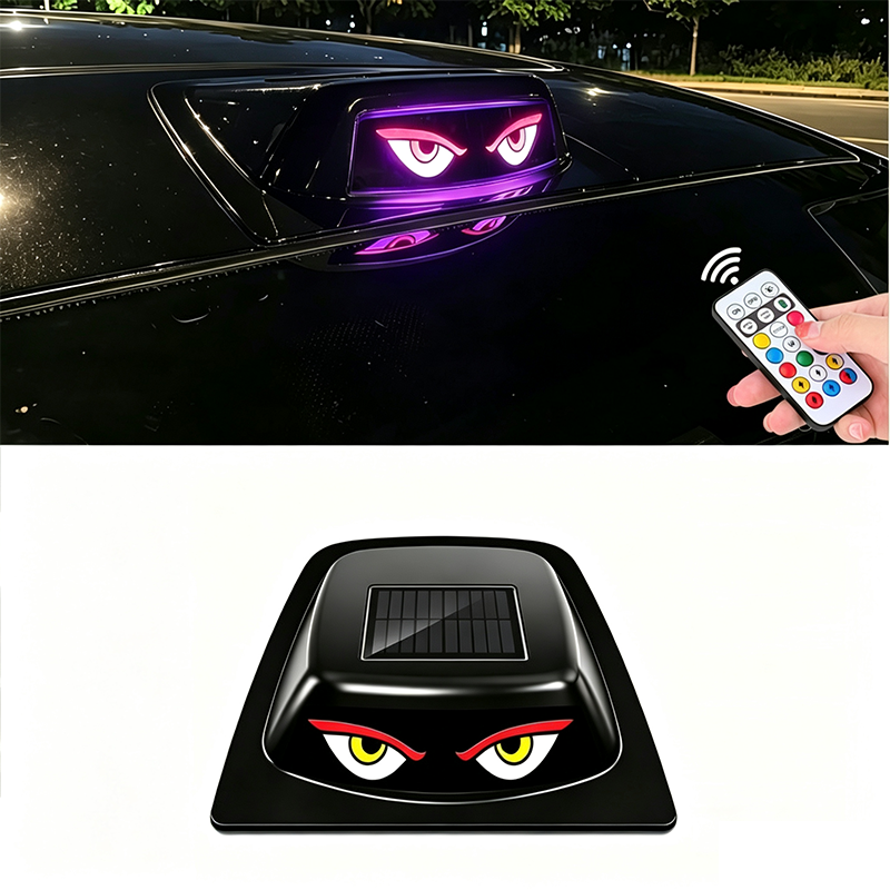 🚗 50% RABATT NU! ⚡ Soldriven Varningslampa för Biltak – Fjärrkontroll & Blinklägen – Perfekt för Nattkörning, Parkering & Evenemang – Djävulsöga-stil 🌙