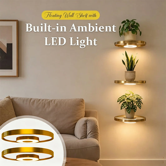 🎉 2026 Rea — Över 27 000 Sålda! 🪴 Svävande Vägghylla med Inbyggd Ambient LED-belysning – Modern Växtdisplay 💥