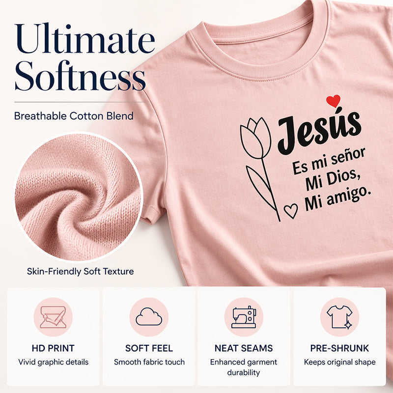 🎉 BEGRÄNSAD TID: 50 % RABATT! 👕 T-shirt med ”Faith Letter”-tryck – Mjuk inspiration till vardagen ✨