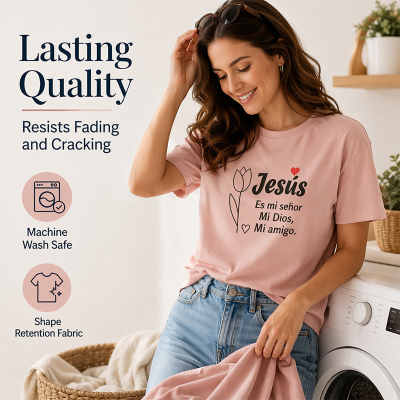 🎉 BEGRÄNSAD TID: 50 % RABATT! 👕 T-shirt med ”Faith Letter”-tryck – Mjuk inspiration till vardagen ✨