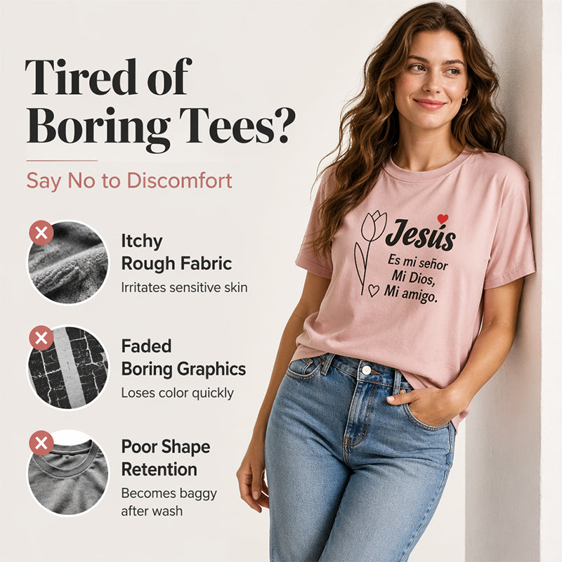 🎉 BEGRÄNSAD TID: 50 % RABATT! 👕 T-shirt med ”Faith Letter”-tryck – Mjuk inspiration till vardagen ✨