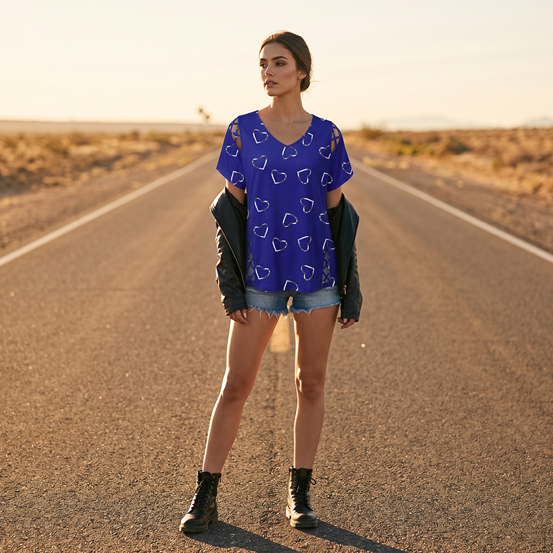 👚50% RABATT NU!! ✨ Mångsidig sommartopp med hjärtmönster och sidosnörning
