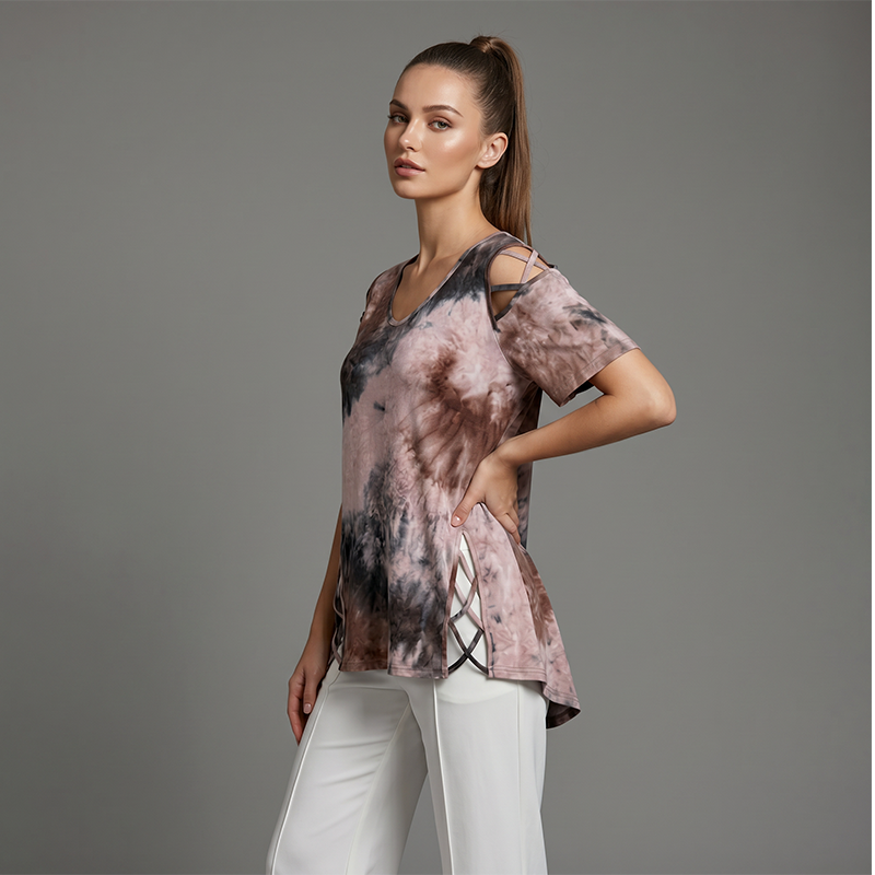 👚50% RABATT NU!! ✨ Mångsidig sommartopp med hjärtmönster och sidosnörning