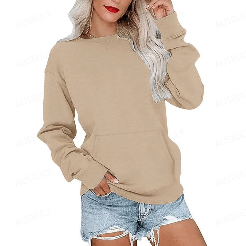 Oversized-tröja med rund hals för damer 👕 Mysig, rymlig och perfekt för avslappnade dagar ✨
