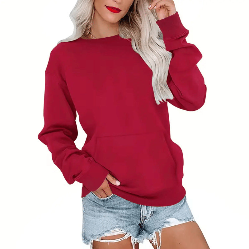 Oversized-tröja med rund hals för damer 👕 Mysig, rymlig och perfekt för avslappnade dagar ✨