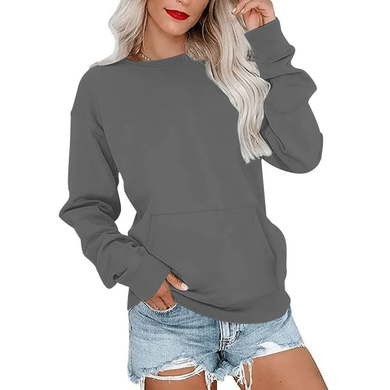 Oversized-tröja med rund hals för damer 👕 Mysig, rymlig och perfekt för avslappnade dagar ✨