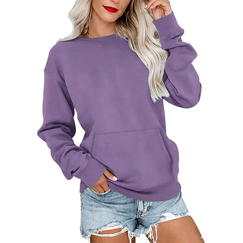 Oversized-tröja med rund hals för damer 👕 Mysig, rymlig och perfekt för avslappnade dagar ✨
