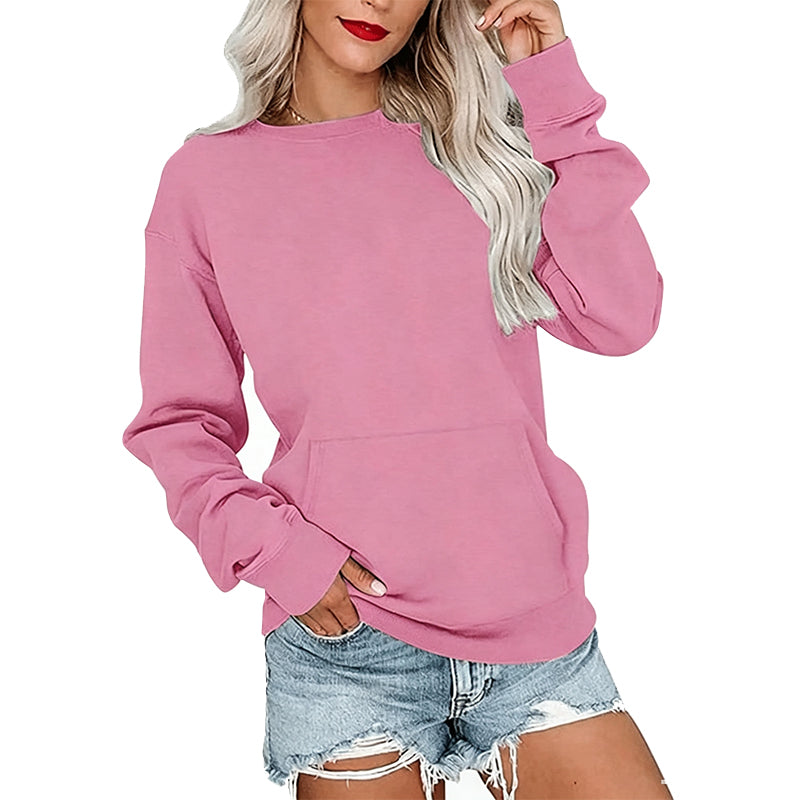 Oversized-tröja med rund hals för damer 👕 Mysig, rymlig och perfekt för avslappnade dagar ✨