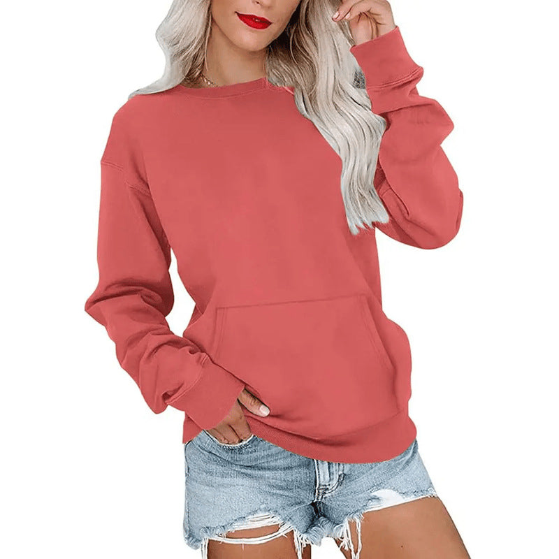 Oversized-tröja med rund hals för damer 👕 Mysig, rymlig och perfekt för avslappnade dagar ✨