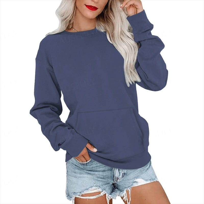Oversized-tröja med rund hals för damer 👕 Mysig, rymlig och perfekt för avslappnade dagar ✨
