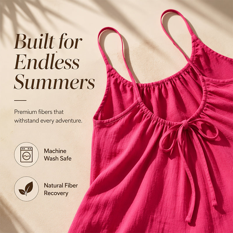 👗☀️ Sommaroverall för damar med bar rygg – lätt tyg, justerbara knytband och avslappnad passform ✨