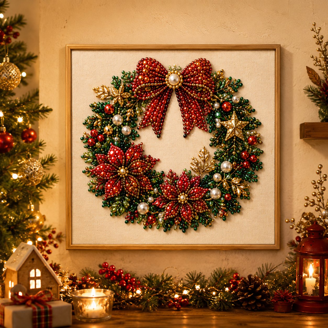 🧘Avkopplande & Nybörjarvänlig - 🎨💎Gör-det-själv Jul Pärla Diamantmålning Konstsats