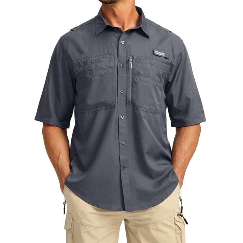 🏔️ 50 % RABATT! 👕 Kortärmad vandringsskjorta för män – Ripstop-tyg med hög densitet – Riv- och skrynkelfri för friluftsliv