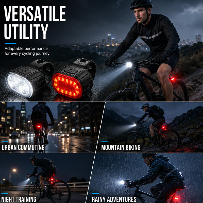 🚲 50 % RABATT NU! 💡 USB-laddningsbart cykelljusset – intensiv ljusstyrka, stormtålig & bredvinkelstråle – för säker cykling i mörker 🌙