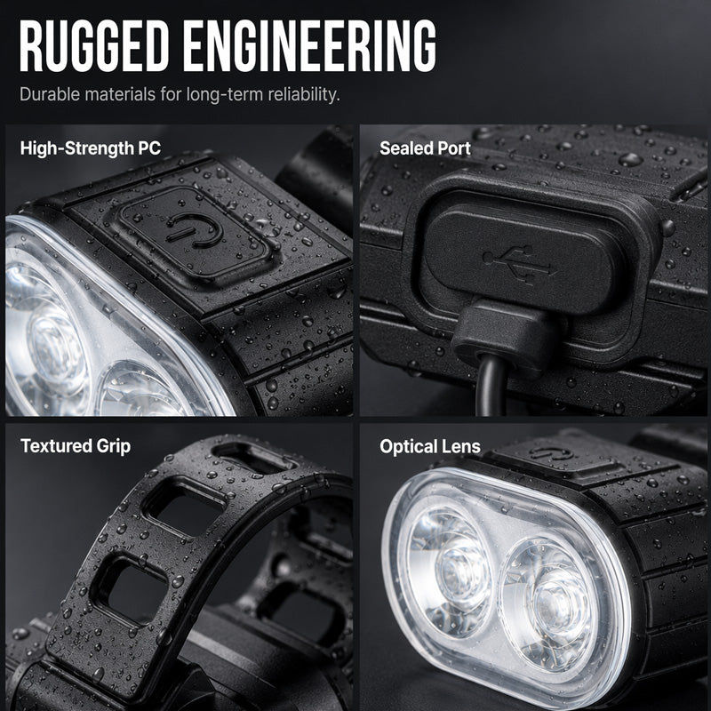 🚲 50 % RABATT NU! 💡 USB-laddningsbart cykelljusset – intensiv ljusstyrka, stormtålig & bredvinkelstråle – för säker cykling i mörker 🌙