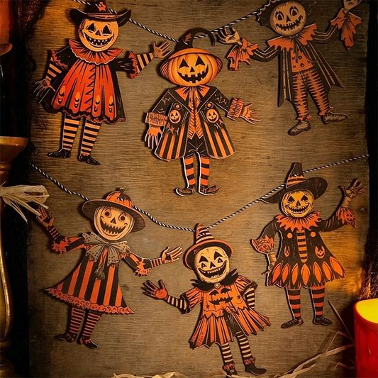 Vintage Halloween Trä Vägghängande Set