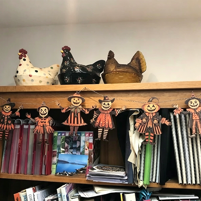 Vintage Halloween Trä Vägghängande Set