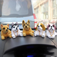 🐶 Søt hund-bobblehead – nikker i hver sving – 10 raser, myk plysj, gullkjede – sprer glede på hver biltur 🚗