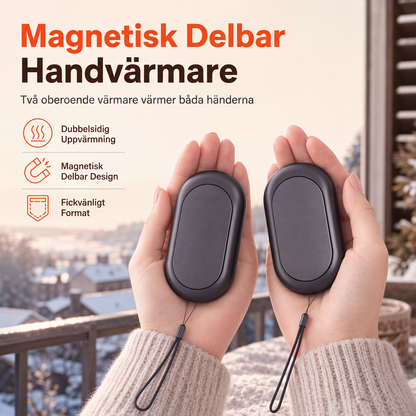 🧤 50 % RABATT NÅ! 🔥 Magnetisk, delbar 2-i-1-håndvarmer – mini, bærbar og USB-lading – perfekt for vinterkulden ❄️