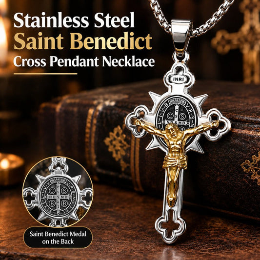 ⏳50 % rabatt i en begrenset periode⏰Halskjede med vintage-korsanheng i rustfritt stål for menn✝️📿