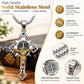 ⏳50 % rabatt i en begrenset periode⏰Halskjede med vintage-korsanheng i rustfritt stål for menn✝️📿