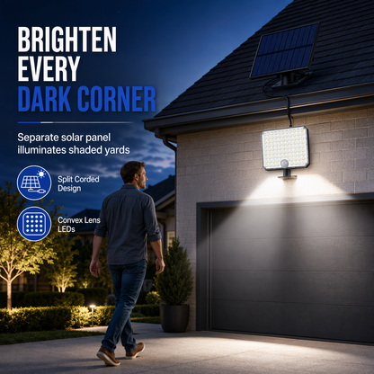 ☀️🎛️Solcellelampe med delt panel til veggmontering | Bevegelsessensorbelysning for garasjer og innkjørsler