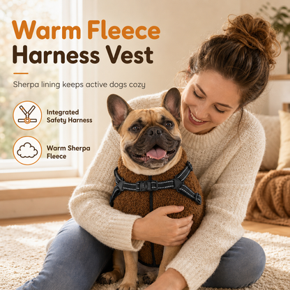 📢📢50 % RABATT NÅ!! ⏰Varm vinterjakke til hund med refleksbånd og sele for små og mellomstore hunder