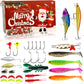 Julfiskebete-adventskalender – Blindbox-sett med minnow-, popper- og skedbeten