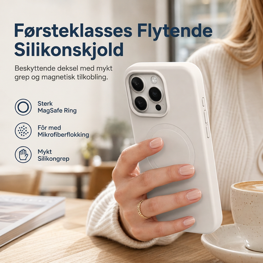 📱 Spar 60%! 🧲 Flytende silikondeksel – Magnetring og mykt, flokket grep ✨