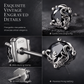 🖤 70 % RABATT! ✨ Gotiske øredobber med rankemotiv – allergivennlig S925 sterlingsølv, mystisk svart kubisk zirkonia og utsøkt vintage-gravering – lett og mørk eleganse til hverdagsbruk 🎀