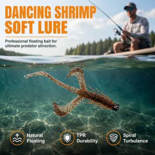 🦐 Spar 50 %! 🎣 Realistiske myke rekeagn – Flyter og beveger seg naturtro ✨