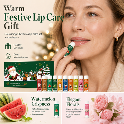 🎁 50 % RABATT I BEGRENSET TID! 🎄 Julepakke med fuktighetsgivende leppepomader – fuktighetsgivende, langvarig effekt, klar til å gi i gave 💋