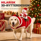 🦮Rødt julekostyme til hund, nisseriestedrakt med justerbar bryststropp🦮