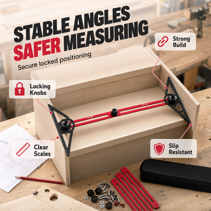 📐 50 % RABATT NÅ! 🔧 Multifunksjonelt merke- og måleverktøysett for snekkerarbeid – aluminiumsprofiler og komplett sett 🧰