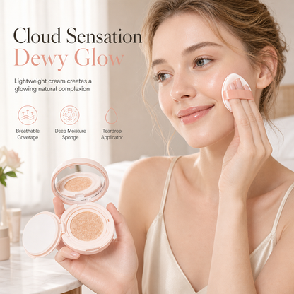 Fuktighetsgivende, lett cushion-foundation med naturlig dekning