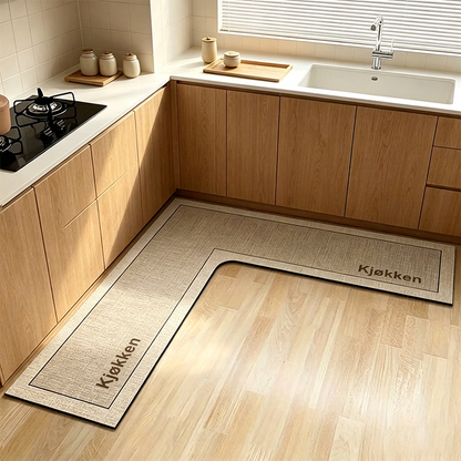 💧 50 % RABATT I EN BEGRENSET PERIODE! ✨ Hurtigtørkende kjøkkenmatte – L-formet design i diatoméjord, absorberende og sklisikker 🍳