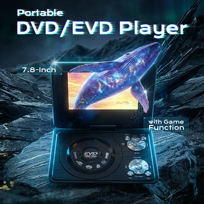 🔥 50% Rabatt – Kun i Begrenset Tid｜🎬 Bærbar DVD-spiller – 7-tommers dreibar skjerm – innebygd batteri – spillfunksjon