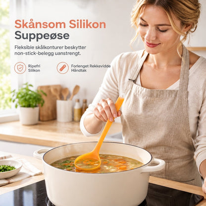 ⏳Kun for en kort tid – 50% RABATT ⏰Fortykket, halvtransparent silikonøse for non-stick kokekar, kjøkken-skje