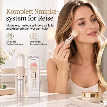 ✨ 50 % RABATT! 💄 6-i-1-s makeupbørste – for pudder, rouge og lepper, praktisk å ha med seg 💋