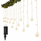 ❄️ 50 % RABATT! ✨ LED-snøfnugg-gardinbelysning – Vanntett og festlig dekorasjon ✨
