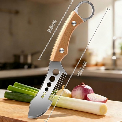 📢📢 50 %🎉 2026-udsalg — Over 16 000 solgte! 🥬 FlersGrønnsakskniv i rustfritt stål – blanding av knivbor for perfekte strimler, skaler for fisk og urtefjerner – én kniv, tre jobber! ✨