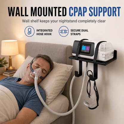 🔥 50 % RABATT! 🩺 Veggmontert CPAP-slangholder og maskeholder – Hold slangen ren og innen rekkevidde ✨