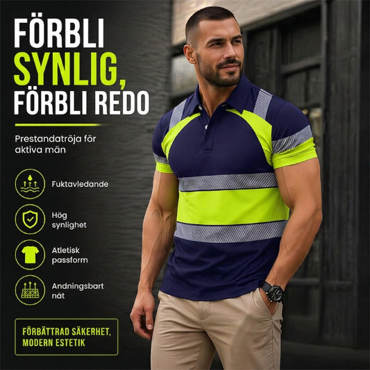 📢📢50 % RABATT !! ⏰Reflekterande kortärmad skjorta för män med hög synlighet