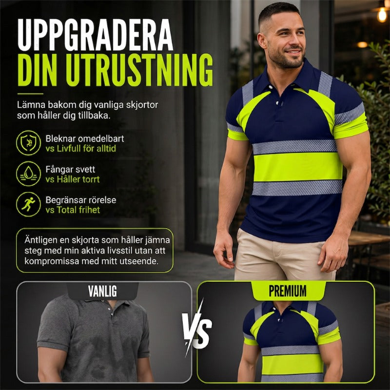 📢📢50 % RABATT !! ⏰Reflekterande kortärmad skjorta för män med hög synlighet