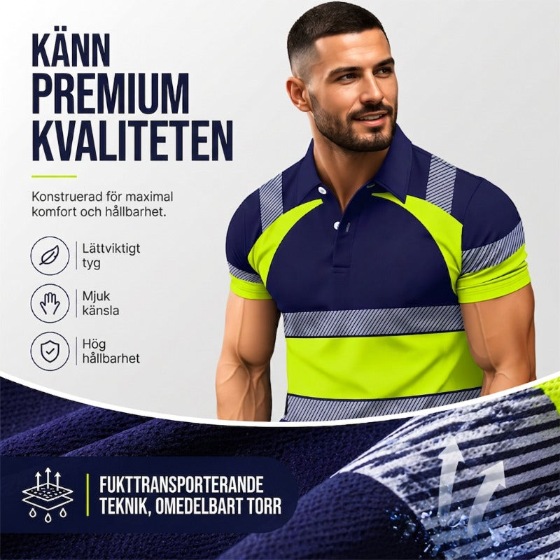 📢📢50 % RABATT !! ⏰Reflekterande kortärmad skjorta för män med hög synlighet